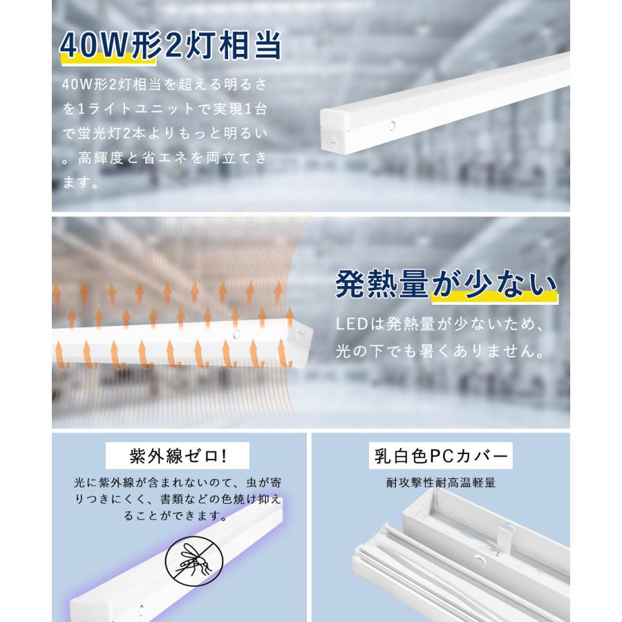 LEDベースライト 電球色 白色 昼白色 昼光色 50W 10000lm LED蛍光灯