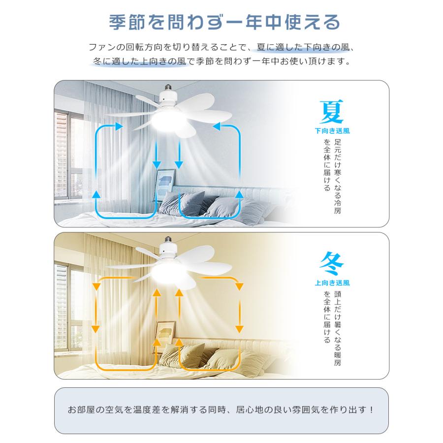 シーリングファン 調光 調色 E26口金 角型引掛けソケット付 無階段風量