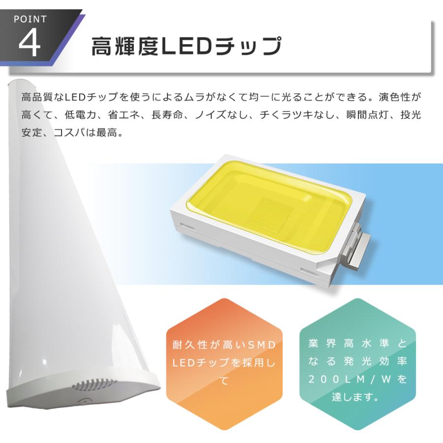 【20本】LEDベースライト 40W 120cm 5000k 昼白色 LED蛍光灯 器具一体型 昼白色5000K LED ベースライト 50W 40W2灯