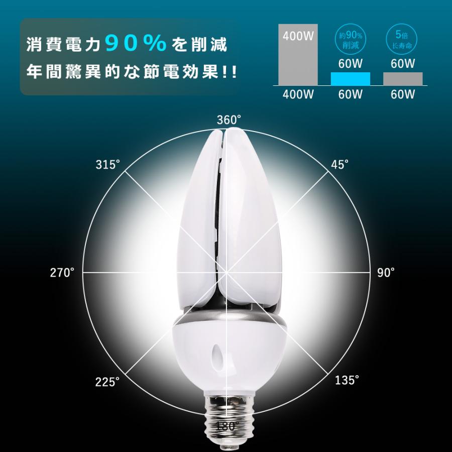 最も完璧な 【20個セット】LEDコーンライト 60W LED水銀灯ランプ 口金E39 超高輝度 12000lm 400W水銀灯交換用 LED電球 IP65防水 LEDコーン型水銀灯 コーンライト LED