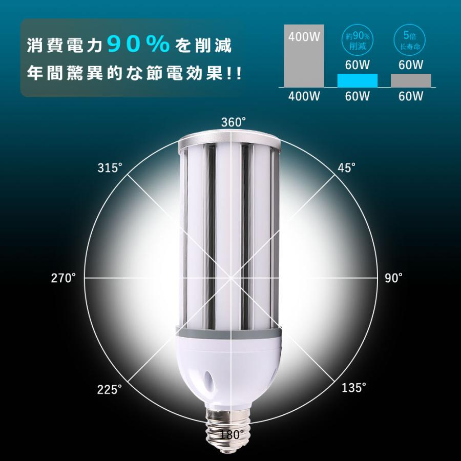 1年保証 LED水銀ランプ コーン型LEDランプ 60W 12000LM E39 LED 水銀灯