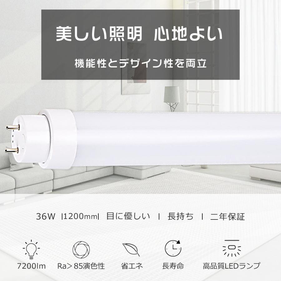 LED蛍光灯 40W形 直管 120CM 白色4000K グロー式工事不要 広角180度 