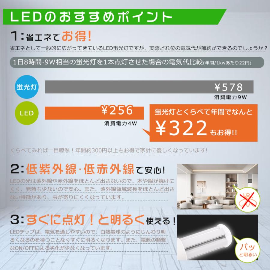 【8本セット】LEDツイン蛍光灯 FDL9 FDL9EX FDL9EXL FDL9EXW FDL9EXN FDL9EXD FDL9EX-L FDL9EX-W FDL9EX-N FDL9EX-D 消費電力4W 800LM GX10Q兼用口金 1年保証_9
