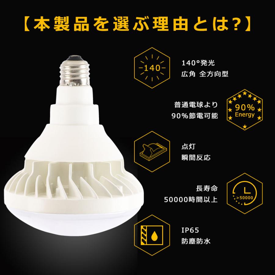 【2個セット】LEDバラストレス水銀灯 300W相当 PAR38 25W 5000LM 口金E26 IP65防水 防塵 工事不要 LEDビーム電球 LED水銀灯 LEDスポットライト屋外用 1年保証｜hikariled｜07