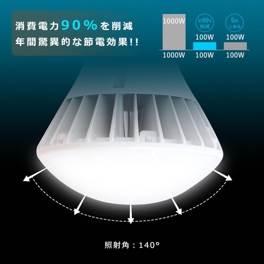 4個セット】LEDバラストレス水銀灯 1000W相当 PAR65 100W 20000LM 口金
