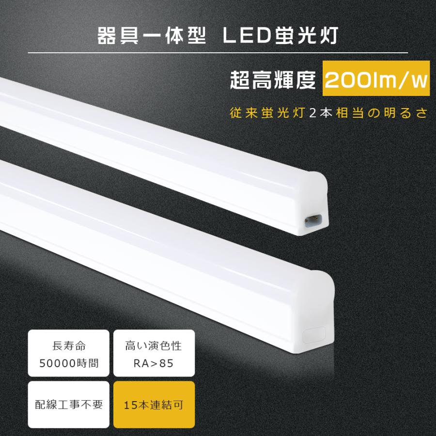 LED蛍光灯 器具一体型 LEDベースライト 40W形 消費電力18W 逆富士型