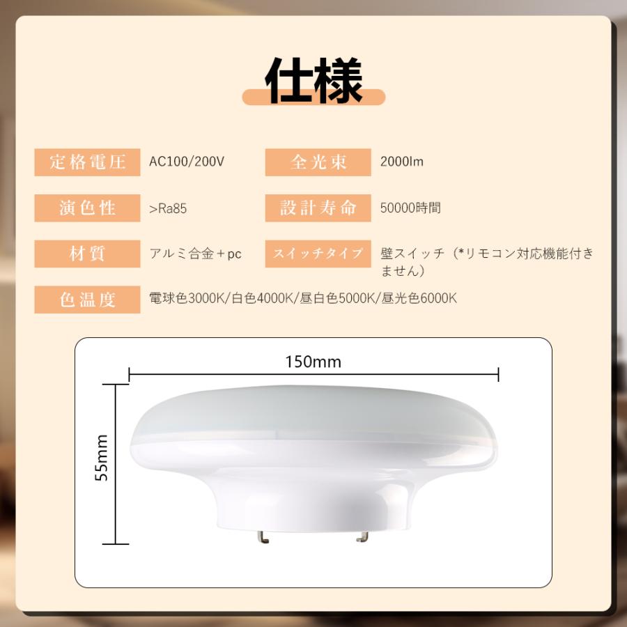 昼光色6000K】LEDシーリングライト 薄型 軽量 4.5畳 6畳 10W 2000LM