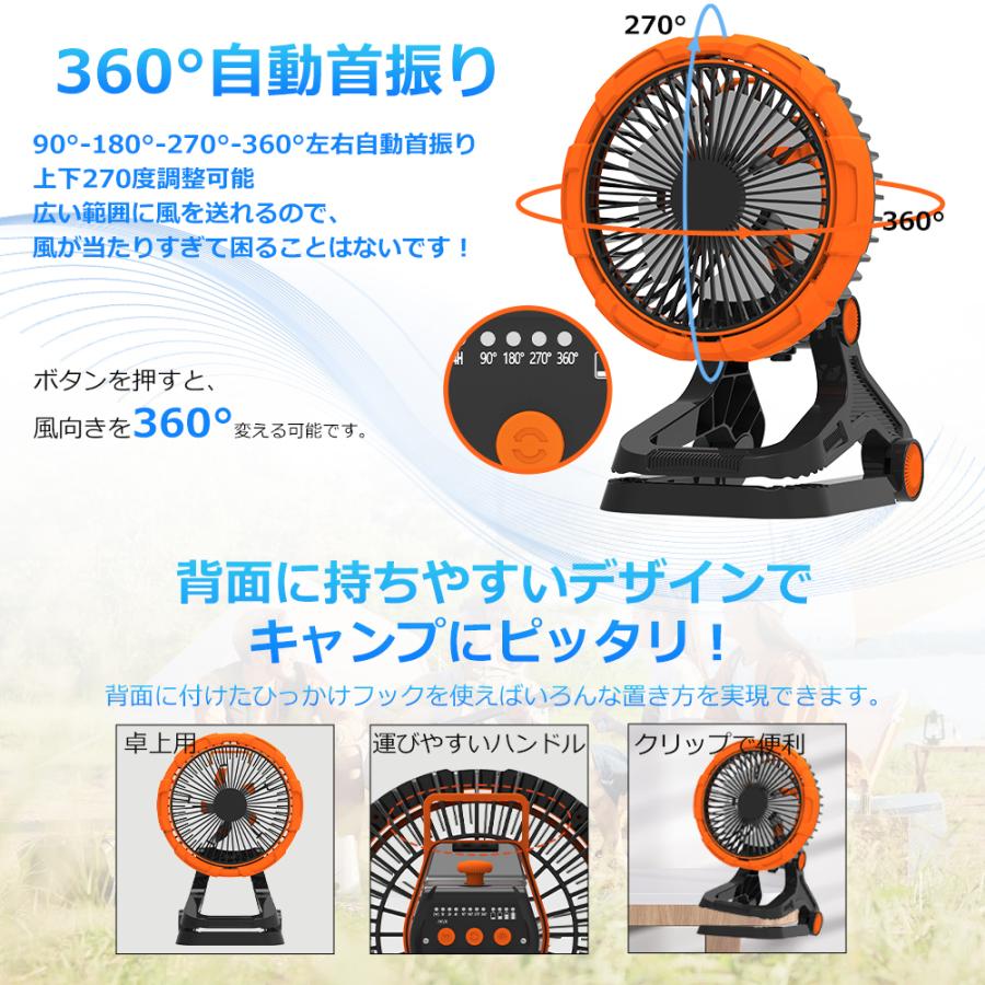 360度自動首振り】2025最新 扇風機 小型 卓上 クリップ 吊り下げ