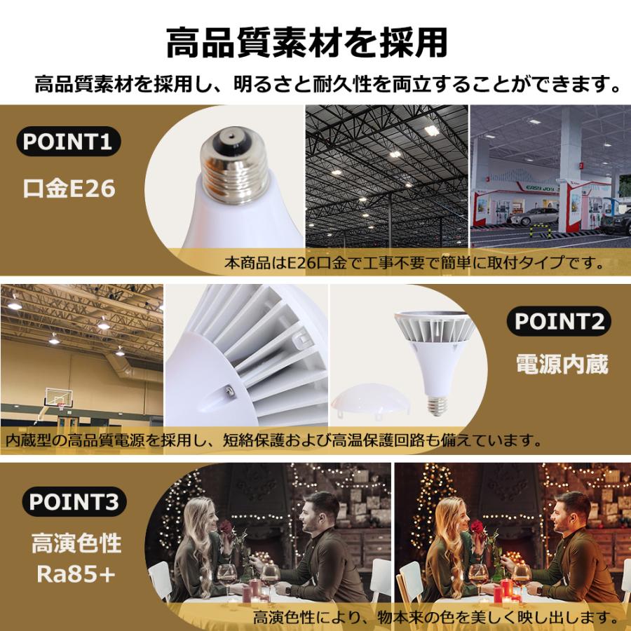 PAR38 LED電球 バラストレス水銀灯形 E26 35W 400W相当 電球色 白色 昼