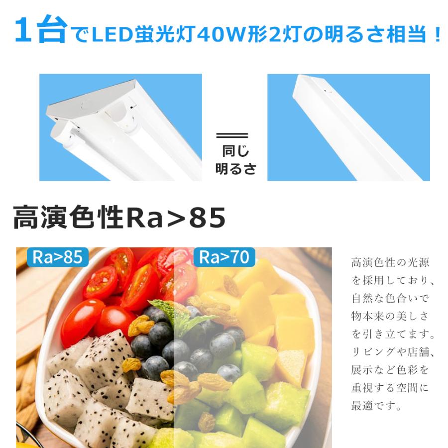 20台セット】LED蛍光灯 40w形 器具一体型 LEDベースライト 40w型2灯