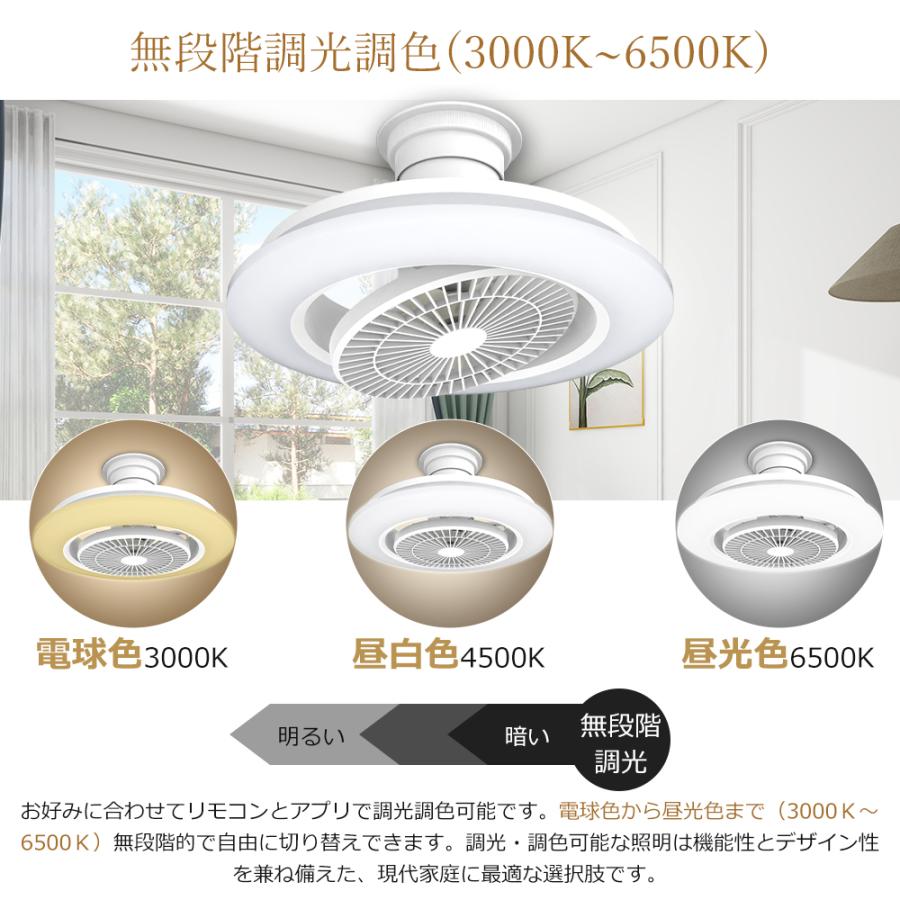 【2025年新登場】シーリングファンライト 調光調色 LED 薄型 北欧デザイン fanlight03.jpg