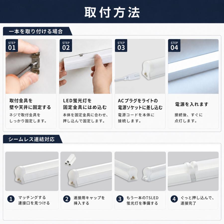 送料無料 LED蛍光灯 T8 器具一体型 40W形 20W形 120cm 60cm LEDバー