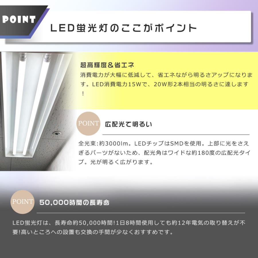 2本セット】LED蛍光灯 20w形 直管 58CM 15w 3000LM 調光調色 グロー式
