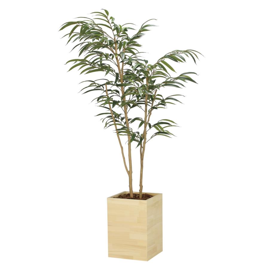 光触媒　人工観葉植物　フェイクグリーン　ウッドボックスショウナンゴム1.8m フェイクグリーン 光触媒 光の楽園 ウッドボックスショウナンゴム1.8m