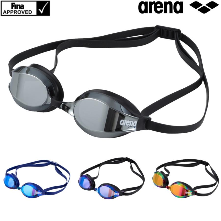 765円 日本製 スイムゴーグル アリーナ Arena 水泳 Q Chaku2 レーシングゴーグル ミラーレンズ Re Non リノンくもり止め Fina承認 クッション付き 22年春夏モデル Agl 370m