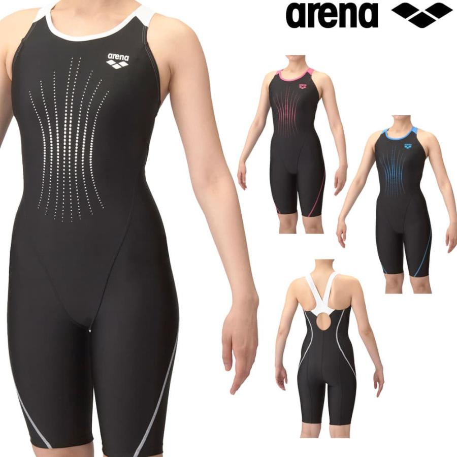 アリーナ ARENA フィットネス水着 レディース スパッツ オープンバック ハーフレッグ オールインワン パッド付き AQUA EXA 2025年春夏モデル | アリーナ