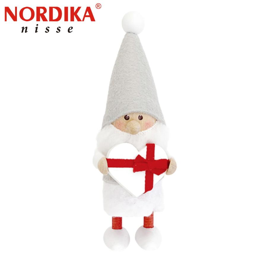 NORDIKA Nisse 定番 ノルディカ ニッセ クリスマス 木製人形 サイレントナイトホワイト×レッド 信用 ハートフルサンタ NRD120686