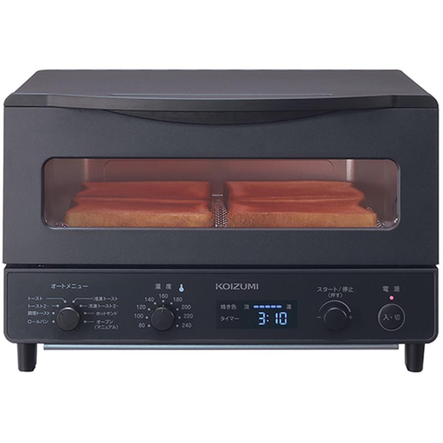 コイズミ オーブントースター 1225W 温度調節 焼き色調節 タイマー 4枚焼き ブラック KOS-1236/K｜hikaritv｜02