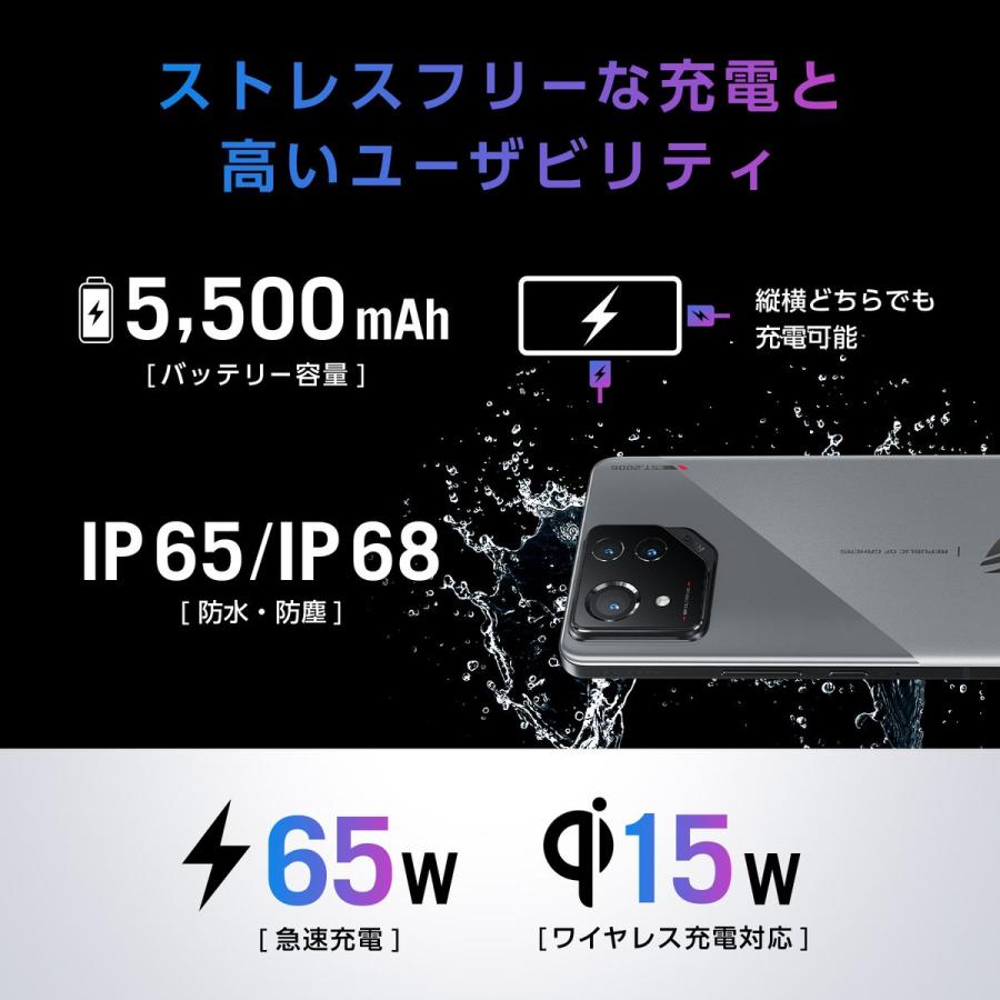 ASUS ROG Phone 8 レベルグレー SIMフリースマホ 16GB 256GB ASUS ROG Phone 8 レベルグレー SIMフリースマホ 16GB 256GB