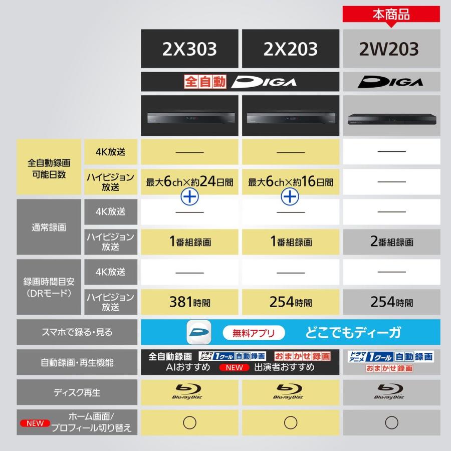 Panasonic ブルーレイDIGA DMR-2W203 保証書有り Panasonic ブルーレイDIGA DMR-2W203 保証書有り DIGA 公式店