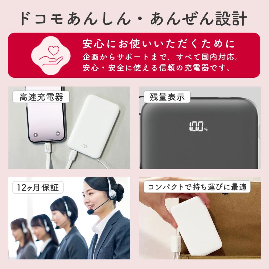近*馬様 iPhone11 64GB 白色　docomo 画面割れあり バッテリ ドコモ純正 ポケットチャージャー07M 10000mAh モバイルバッテリー