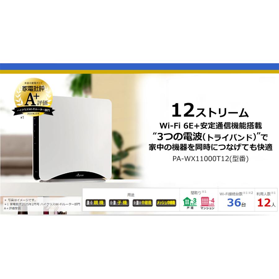 NEC NEC Aterm 無線LAN Wi-fiルーター Wi-Fi6E 11ax/ac/n/a/g/b 4804+