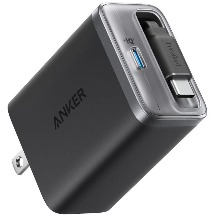 ANKER Anker Nano Charger (35W 巻取り式 USB-Cケーブル) ブラック USB PD USB-C 急速充電器【PSE技術基準適合】iPhone MacBook Air Galaxy Android A2658N11 | 