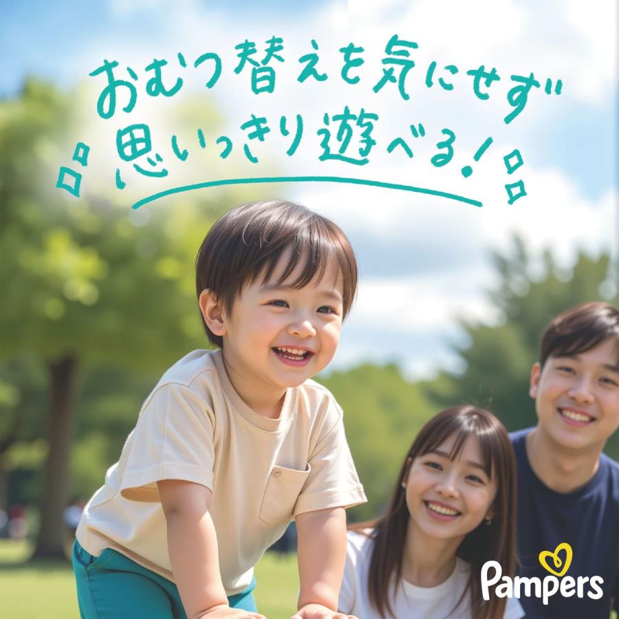 P&G パンパース おむつ パンツ さらさらケア メガジャンボ Mはいはい (5-10kg) 264枚(88枚×3パック) 4987176334855の画像