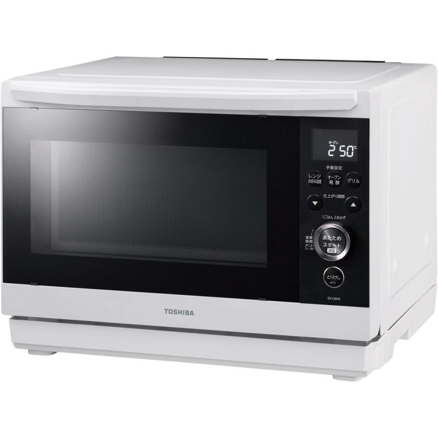 東芝 石窯ドーム スチームオーブンレンジ 26L 1段調理 グランホワイト ER-D80A-Wの画像
