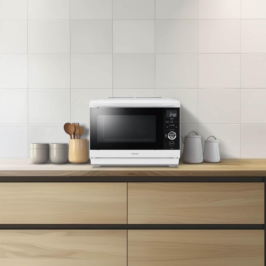 東芝 石窯ドーム スチームオーブンレンジ 26L 1段調理 グランホワイト ER-D80A-Wの画像