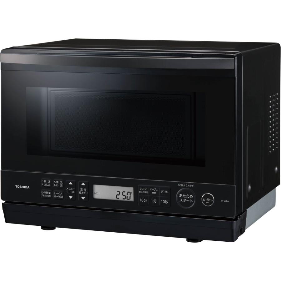東芝/オーブンレンジ/ER-D70A/石窯ドーム/26L/ブラック/新品未使用 TOSHIBA（東芝） 石窯ドーム スチームオーブンレンジ 26L 1段調理