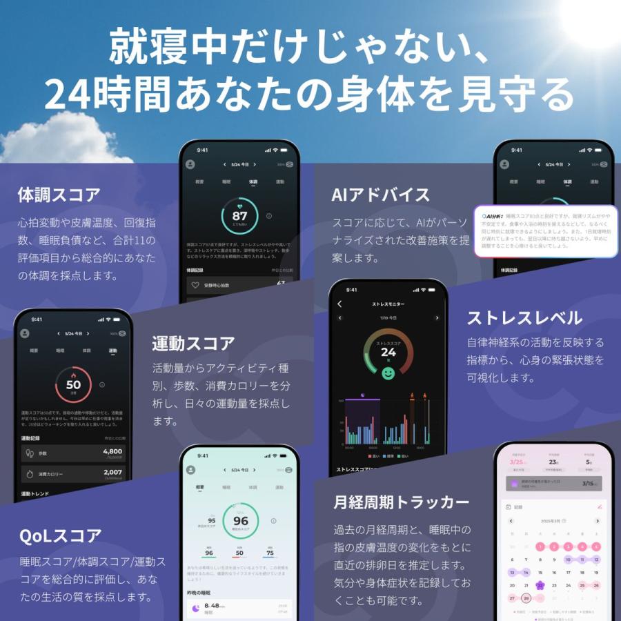 SOXAI RING 2 スマートリング 日本製 睡眠管理 健康管理 iPhone android 最長14日間 チタン製 防水 サウナ サブスク不要 ソクサイリング 16号 ピンクゴールドの画像
