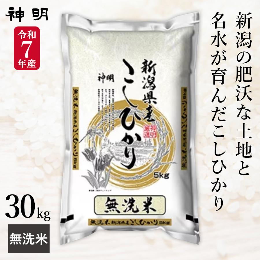 令和7年産 無洗米 新潟県産 コシヒカリ 30kg(5kg×6袋) まとめ買い 神明