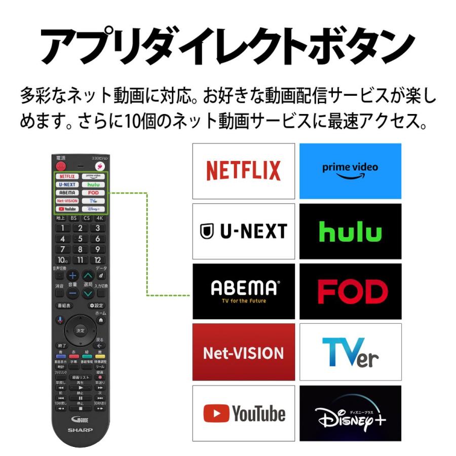 SHARP（シャープ） AQUOS (アクオス) 50V型 4K対応 液晶テレビ FN2 低