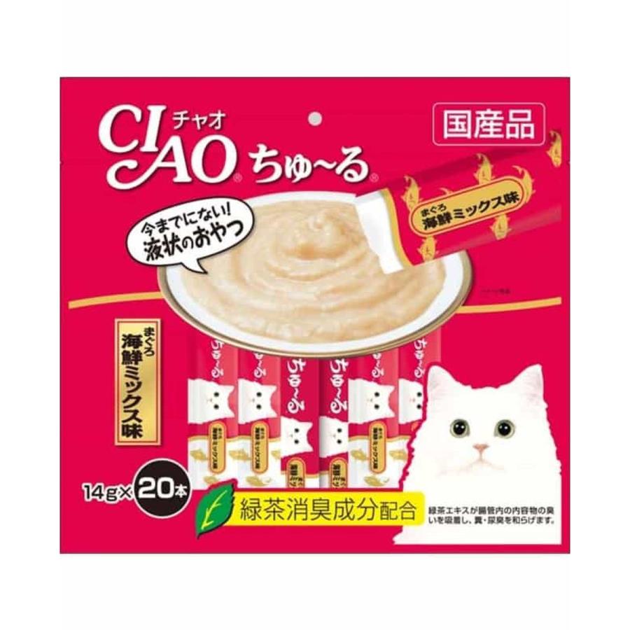 いなばチャオちゅーる200本下部尿路配慮まぐろ海鮮ミックス味20本×10袋