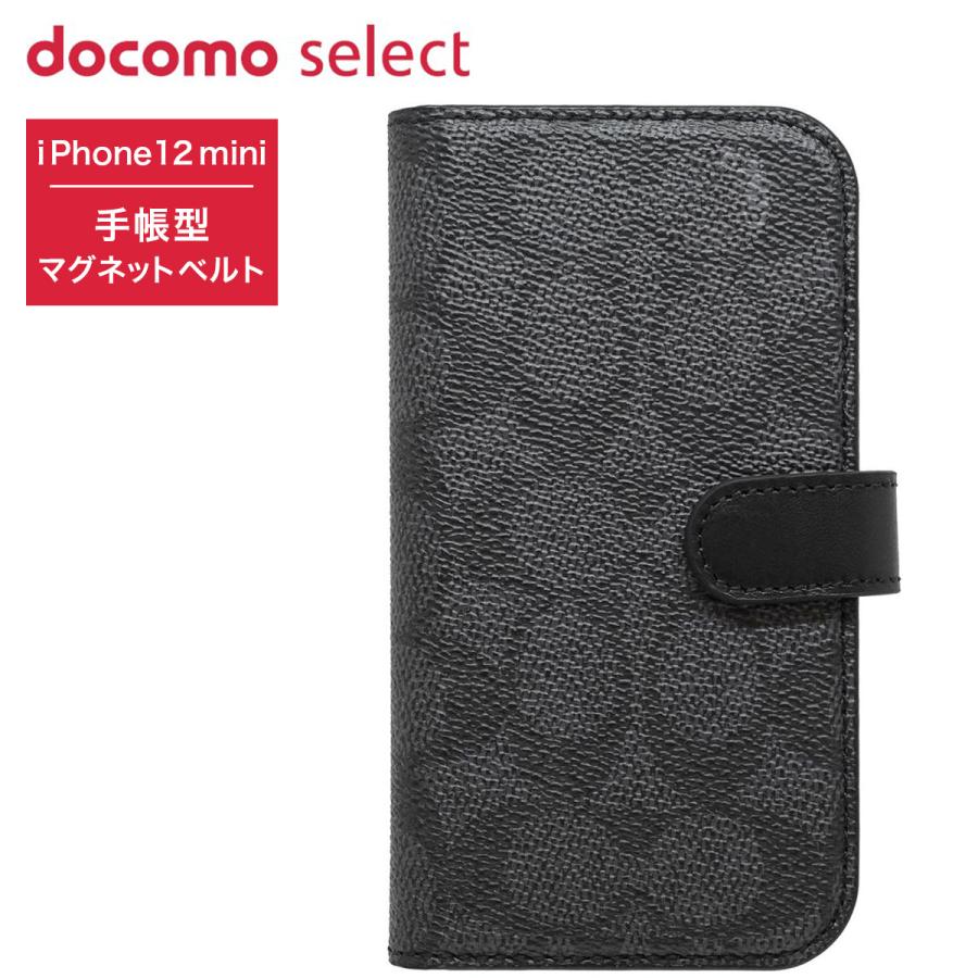 docomo select iPhone 12 mini COACH Charcoal コーチ スマホケース