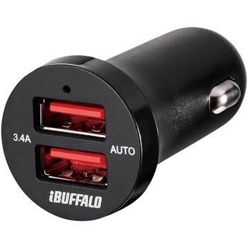 BUFFALO 3.4A シガーソケット用USB充電器 2ポート ブラック BSMPS3402P2BK｜hikaritv
