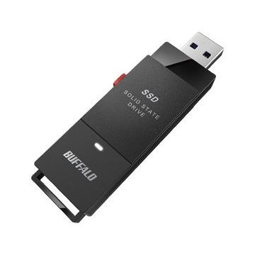 バッファロー 抗ウイルス抗菌ポータブルSSD USB3.2 スティック 500GB SSD-PUTVB500U3-B