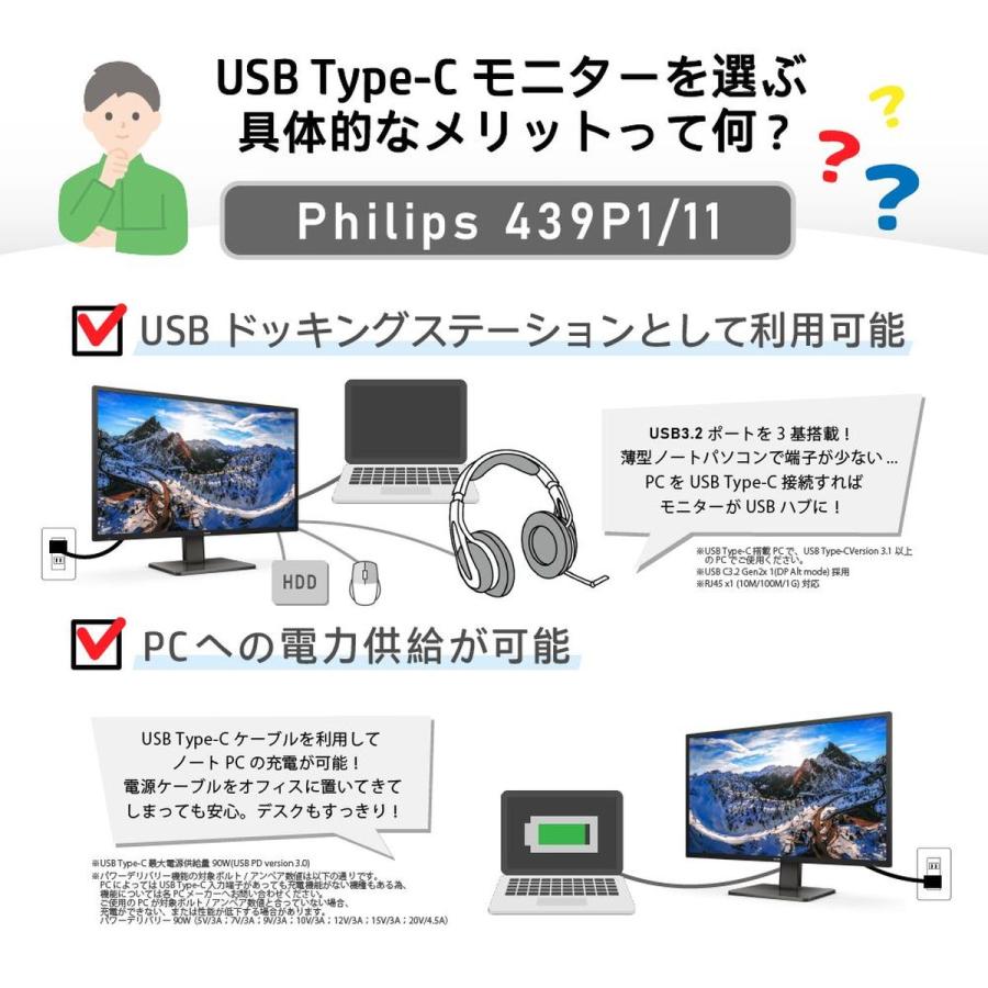 PHILIPS(ディスプレイ) 液晶ディスプレイ 42.5型/3840×2160/ブラック