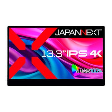 JAPANNEXT タッチパネルモバイルモニター 13.3型/3840×2160/ブラック