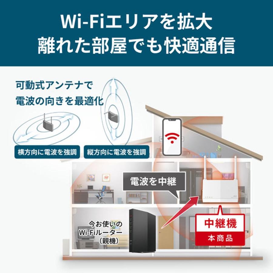 BUFFALO（バッファロー） 無線LAN中継機 11ax/ac/n/a/g/b 2401+573Mbps