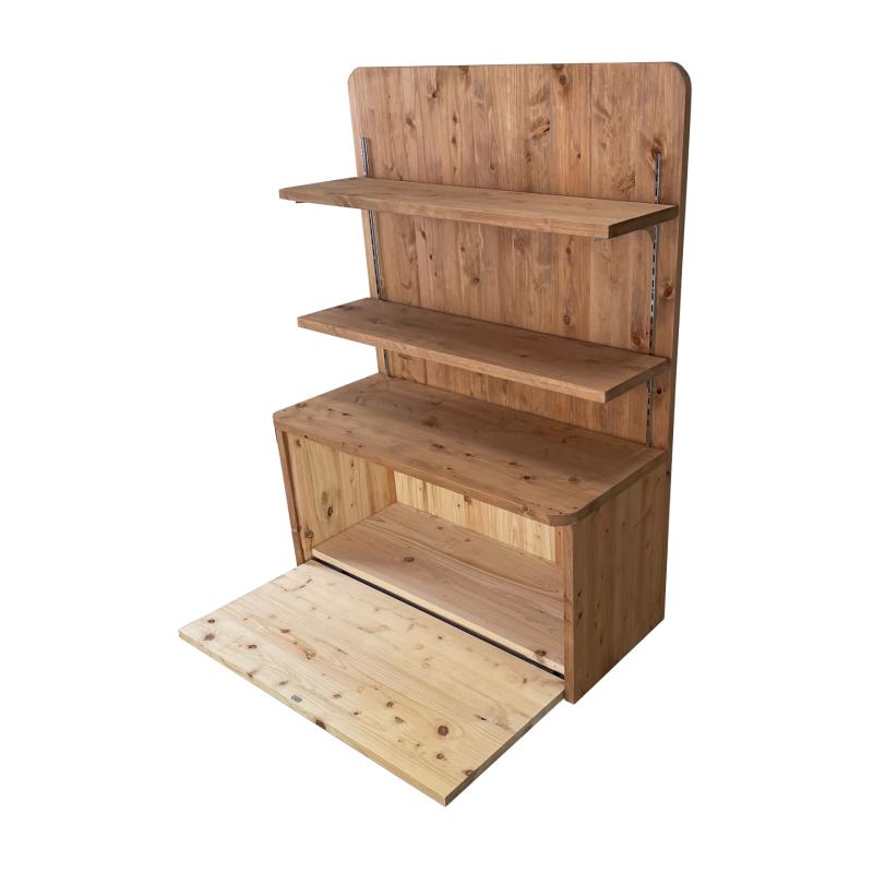 木製商品陳列棚_幅90cm×奥行40cm×高さ120cm_無塗装_C055OK 木製商品陳列棚_幅90cm×奥行40cm×高さ120cm_無塗装_C055OK