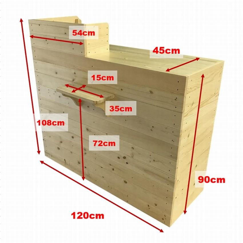 木製レジカウンター・受付カウンター_幅120cm×奥行60cm×高さ108cm_クリアニス_CT4CL｜hikariya-netshop｜08