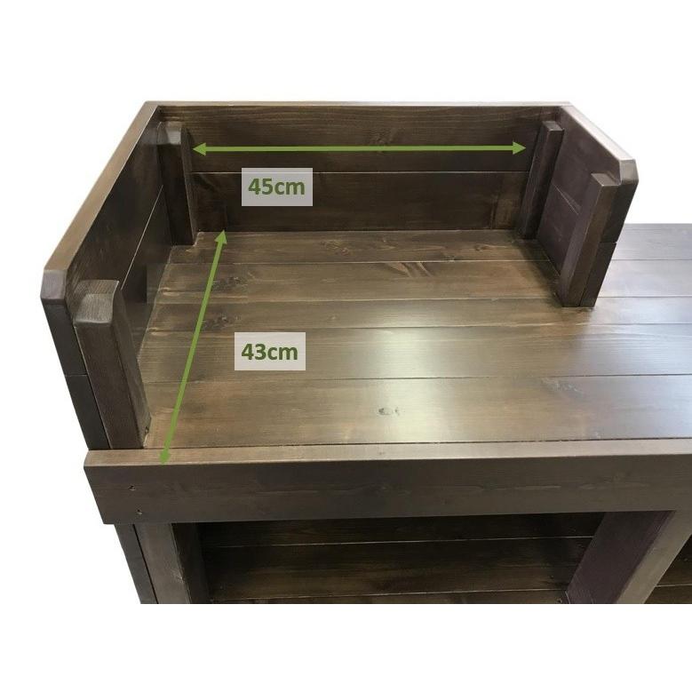 待望 木製レジカウンター 受付カウンター_幅140cm×奥行45cm×高さ108cm_オールナット ニス仕上げ_C026WN ハンドメイドレジカウンター・受付カウンター_幅120cm×奥行45cm×高さ94cm_ノースブルー×オールナット(ニス仕上げ)_C053NB