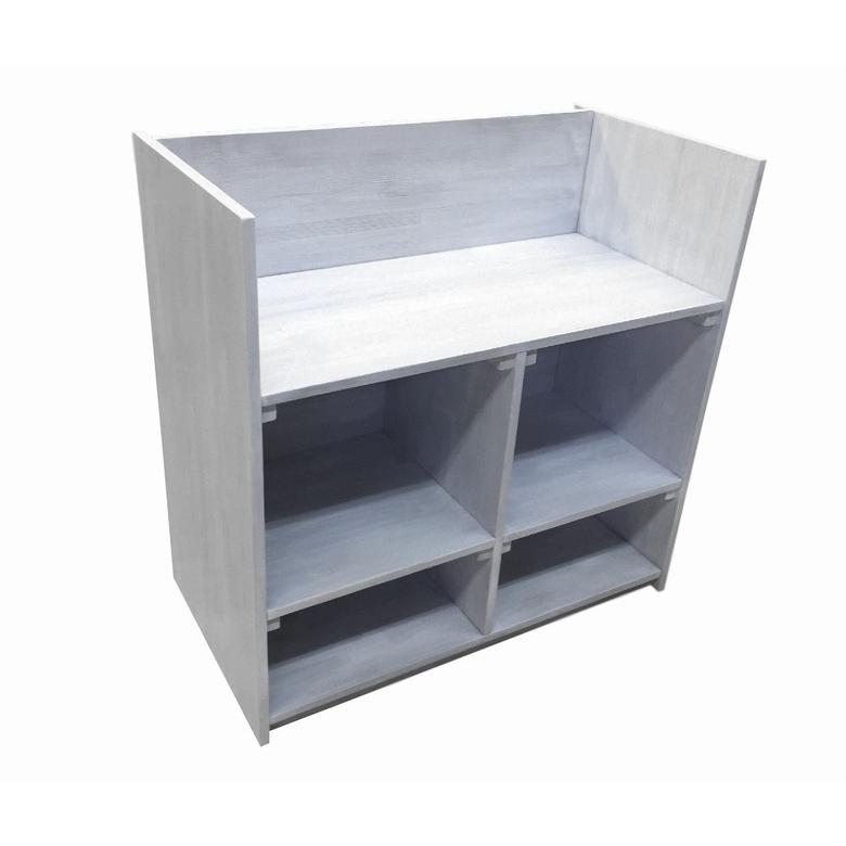 はこぽす対応商品】 ひかり屋木製作業台_マガジンラック付_幅90cm×奥行48cm×高さ90cm_アンティークホワイト_UN870AWH 木製レジカウンター・受付カウンター_マガジンラック付_幅90cm×奥行48cm×高さ90cm_オールナット(ニス仕上げ)_UN870WN