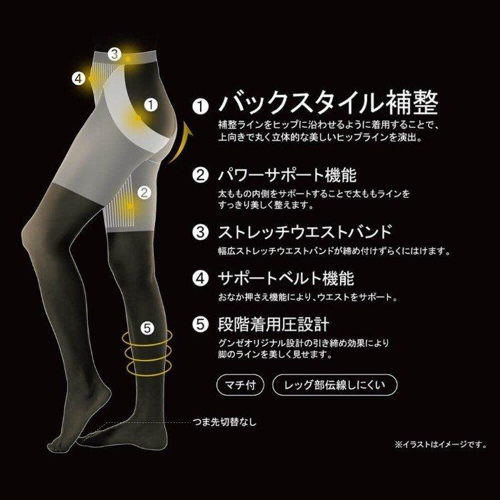 Rizap ライザップ 着圧ストッキング ヒップアップ シェイプ パワーサポート バックスタイル補整 シアータイツ グンゼ Gunze Sapla Paypayモール店 通販 Paypayモール