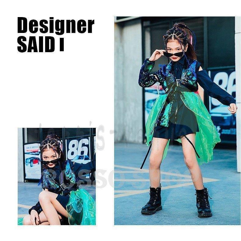 人気沸騰ブラドン ダンス 衣装 おしゃれ 応援団 卒業式 おしゃれ ステージ衣装 ジャズダンス セットアップ ガールズ スパンコール キラキラ グリーン 韓国 キッズ レッスンウエア サイズ 150cm Aduresourcecenter Com