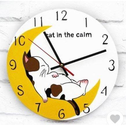 猫 掛け時計 掛け時計 プレゼント 壁掛け時計 おしゃれ かわいい 木製 手作り ハンドメイド かわいい 雑貨 猫グッズ Pd929