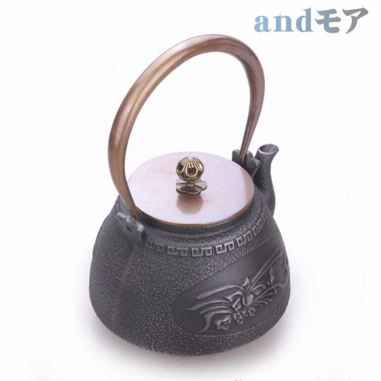 茶壺 手彫り鉄壺 鉄やかん 茶器を沸かす 茶道具 1.3L 黒色｜hikarustore｜05