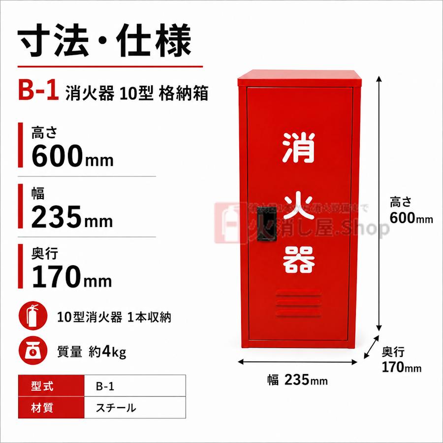 B-1 ボックス 日研製作所 《8台まで最短当日発送》消火器 格納箱 10型